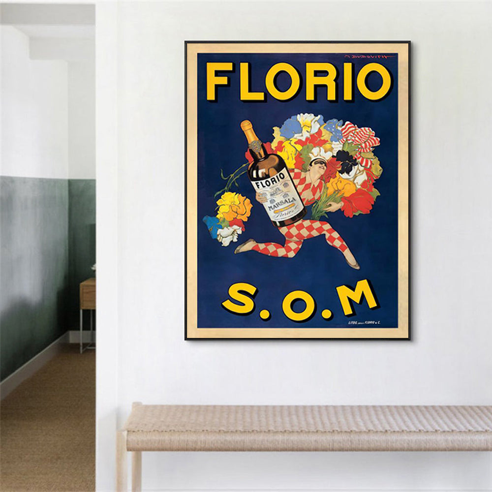 Wall Art Florio S.O.M 70cmx100cm Black Frame Canvas