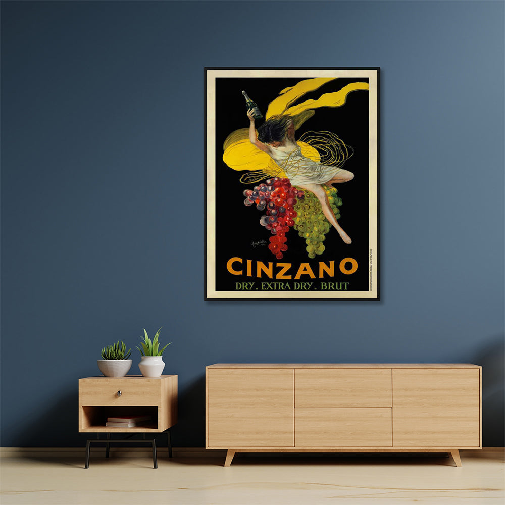 Wall Art Cinzano 60cmx90cm Black Frame Canvas