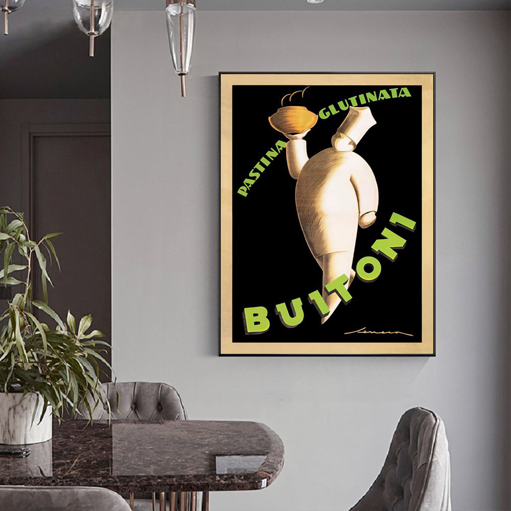 Wall Art Buitoni 60cmx90cm Black Frame Canvas