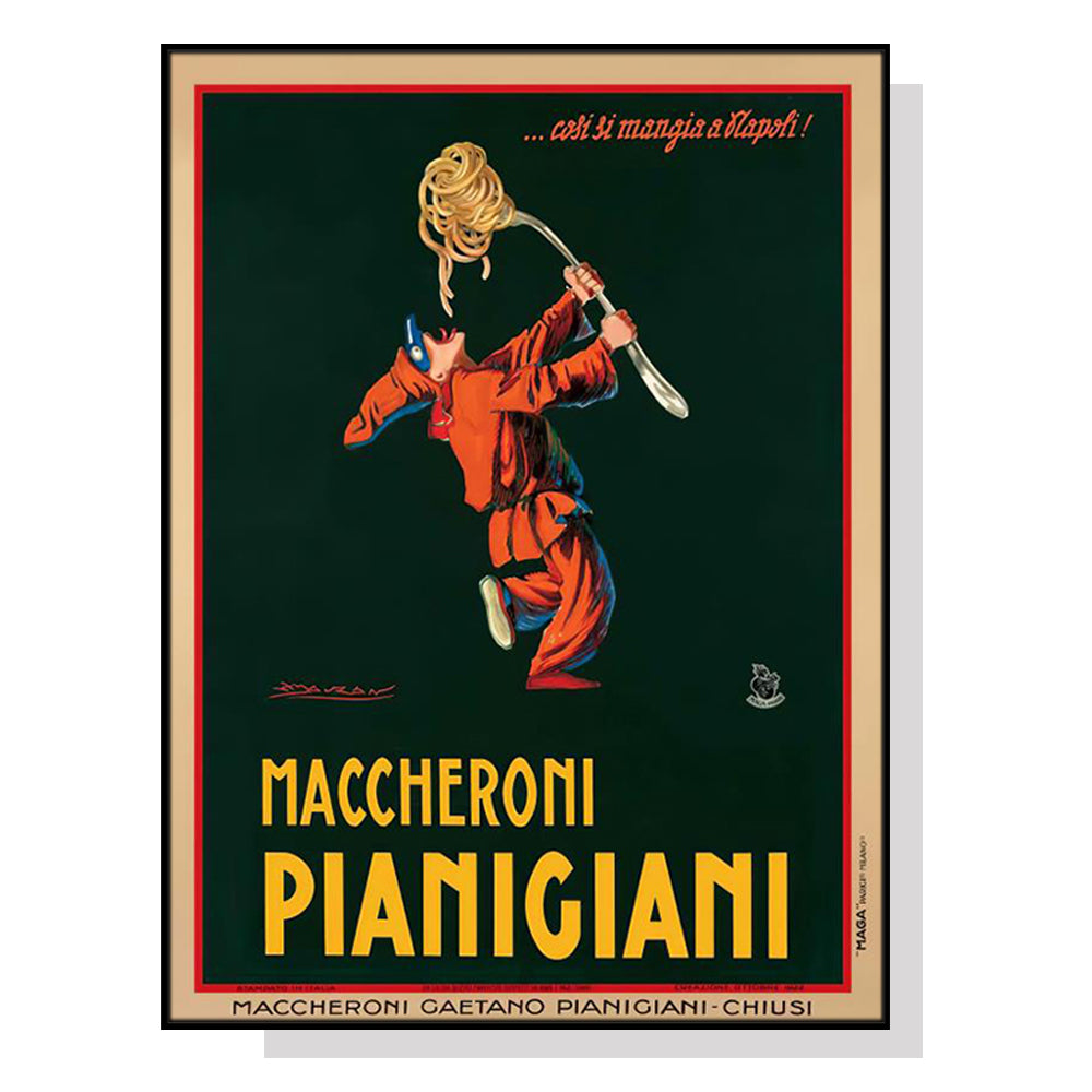 Wall Art Maccheroni Pianiciani 60cmx90cm Black Frame Canvas