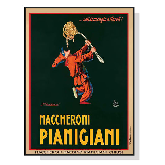 Wall Art Maccheroni Pianiciani 70cmx100cm Black Frame Canvas