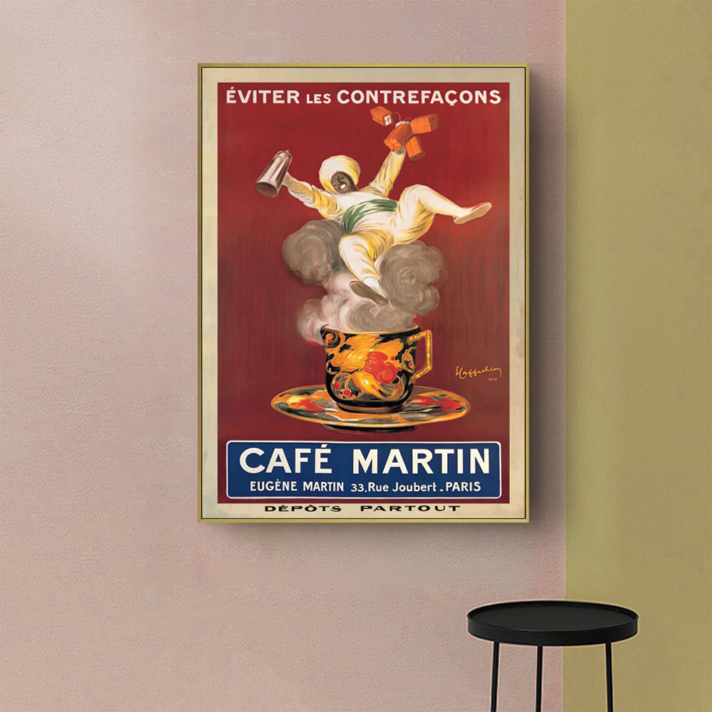 Wall Art Cafe Martin 50cmx70cm Gold Frame Canvas