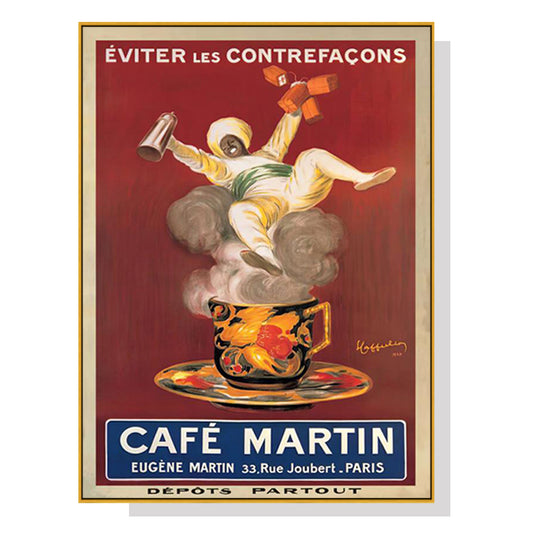 Wall Art Cafe Martin 70cmx100cm Gold Frame Canvas