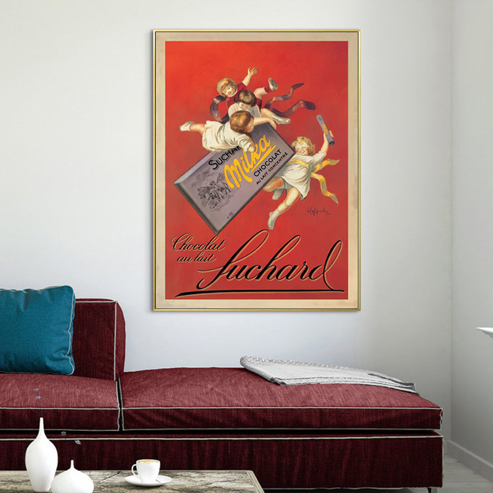 Wall Art 60cmx90cm Milka Chocolates by Suchard Canvas Gold Frame