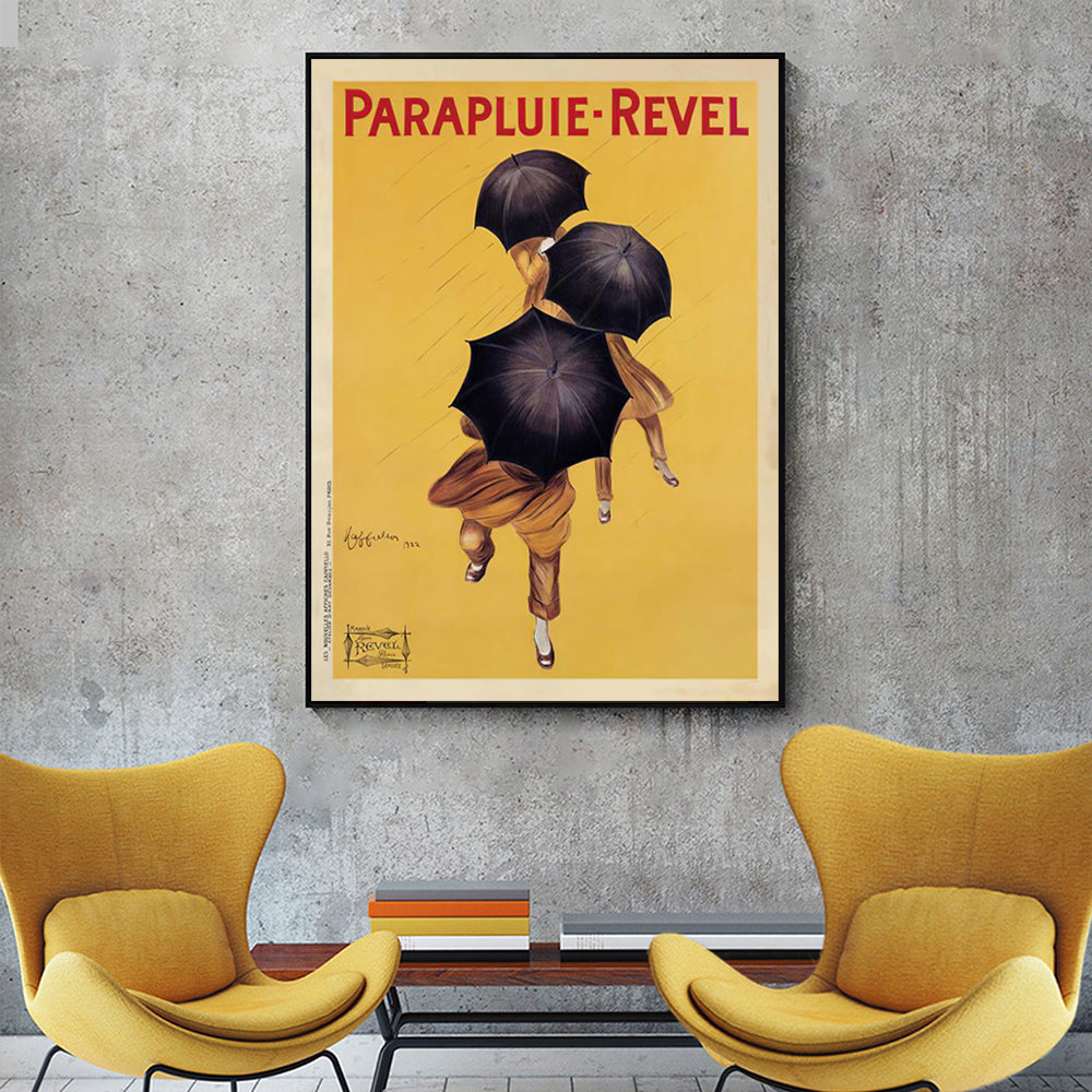 Wall Art 70cmx100cm Parapluie Revel Canvas Black Frame