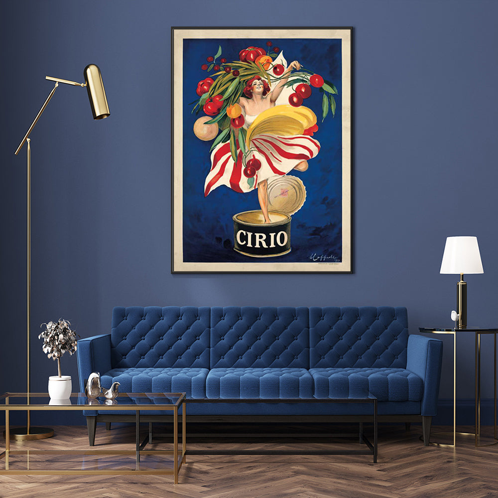Wall Art 90cmx135cm - Cirio by Leonetto Cappiello with Black Frame Canvas