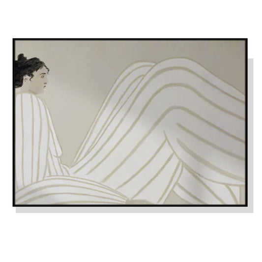 Wall Art Abstract Lady Canvas Black Frame 60cmx90cm
