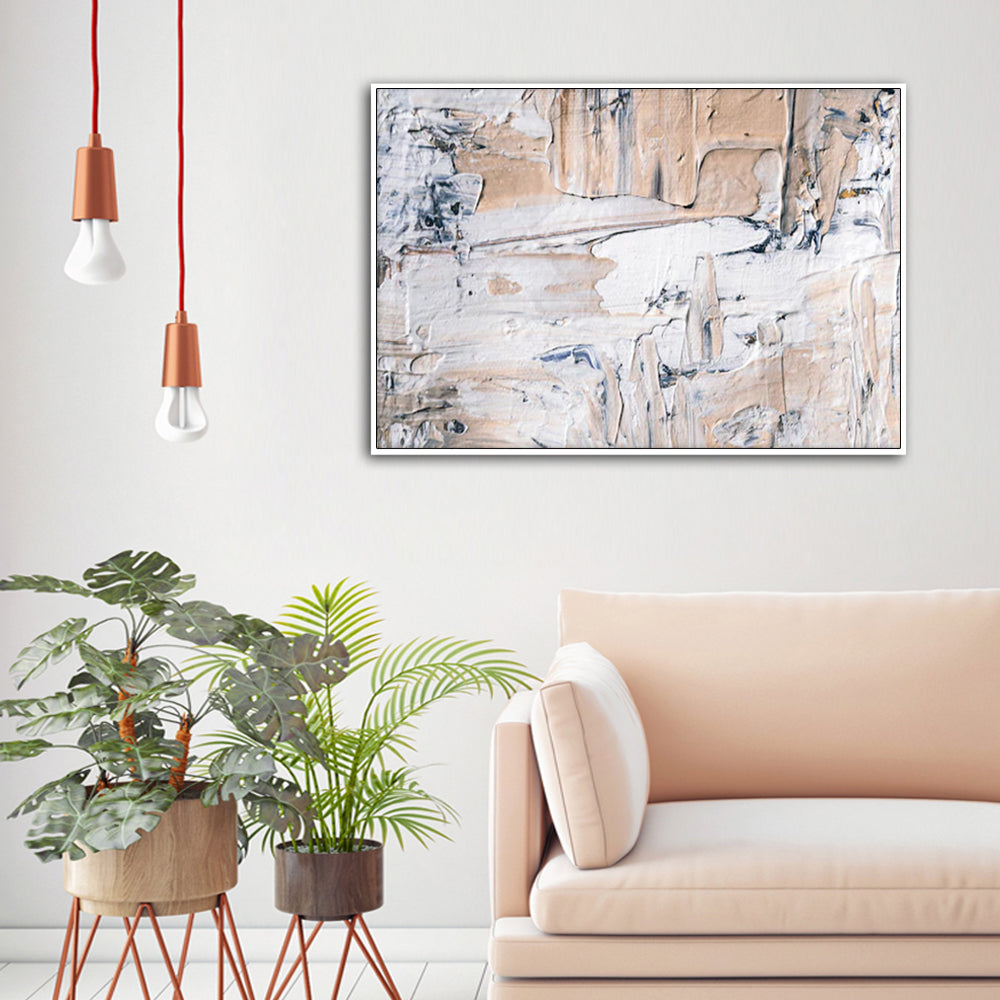 Wall Art Modern Abstract Oil Painting 80x120cm White Frame Canvas
