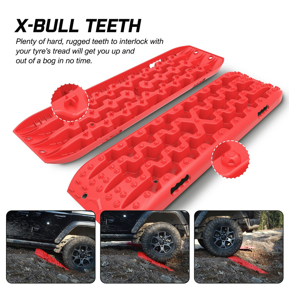 Recovery tracks Boards 2 Pairs Sand Mud Snow 4WD Gen3.0 With Reindeer Car Antlers