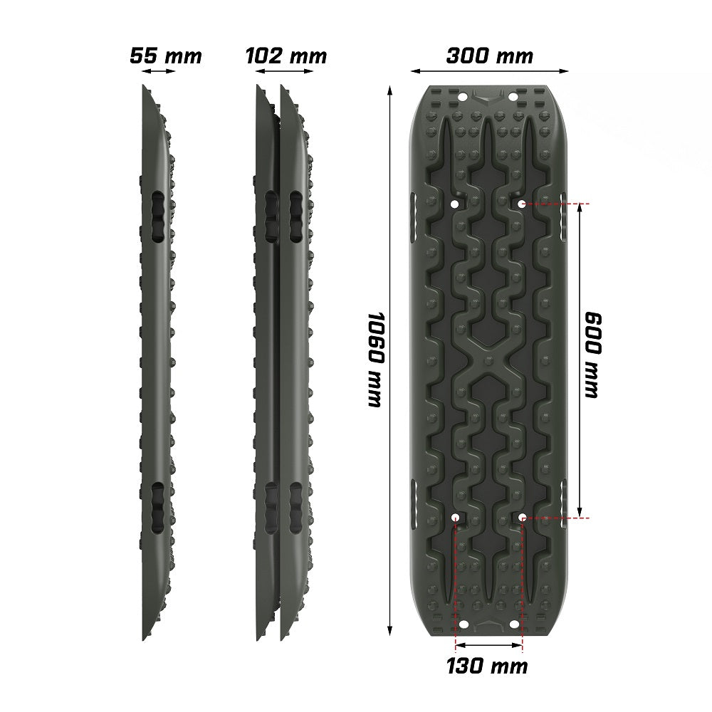 Recovery Tracks Boards 4x4 4WD 10T 2PCS Offroad Vehicle Sand Mud Gen3.0 Olive