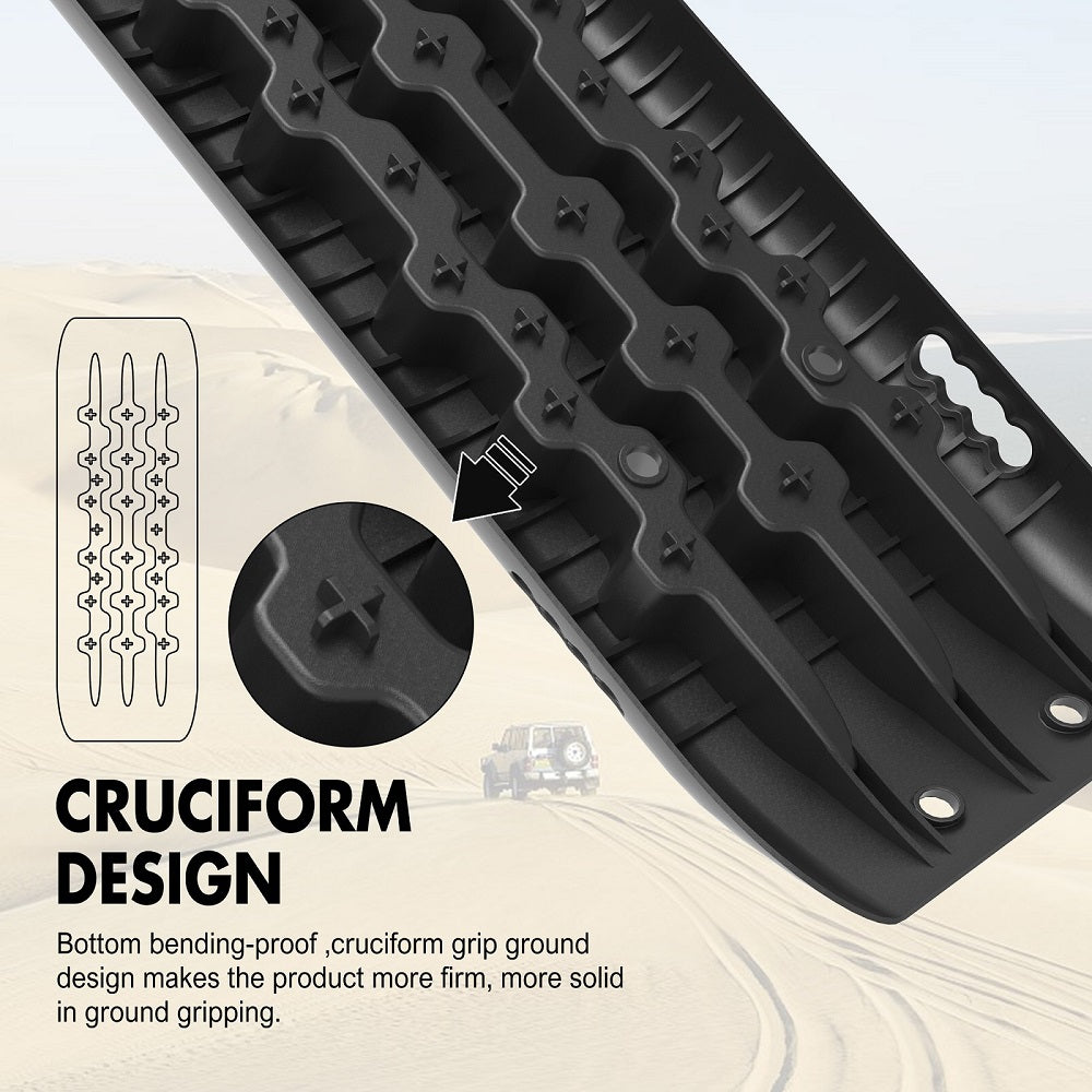 Recovery tracks Boards 10T 2 Pairs/ Sand / Mud / Snow Mounting Bolts Pins Gen 2.0 -Black