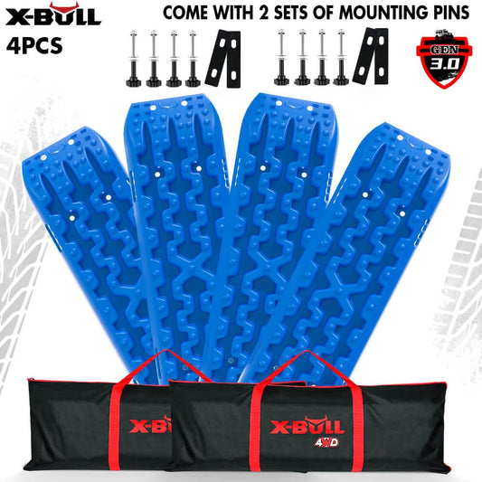 Recovery Tracks Boards 10T 2 Pairs for Sand Mud Snow with Mounting Bolts and Pins - Blue