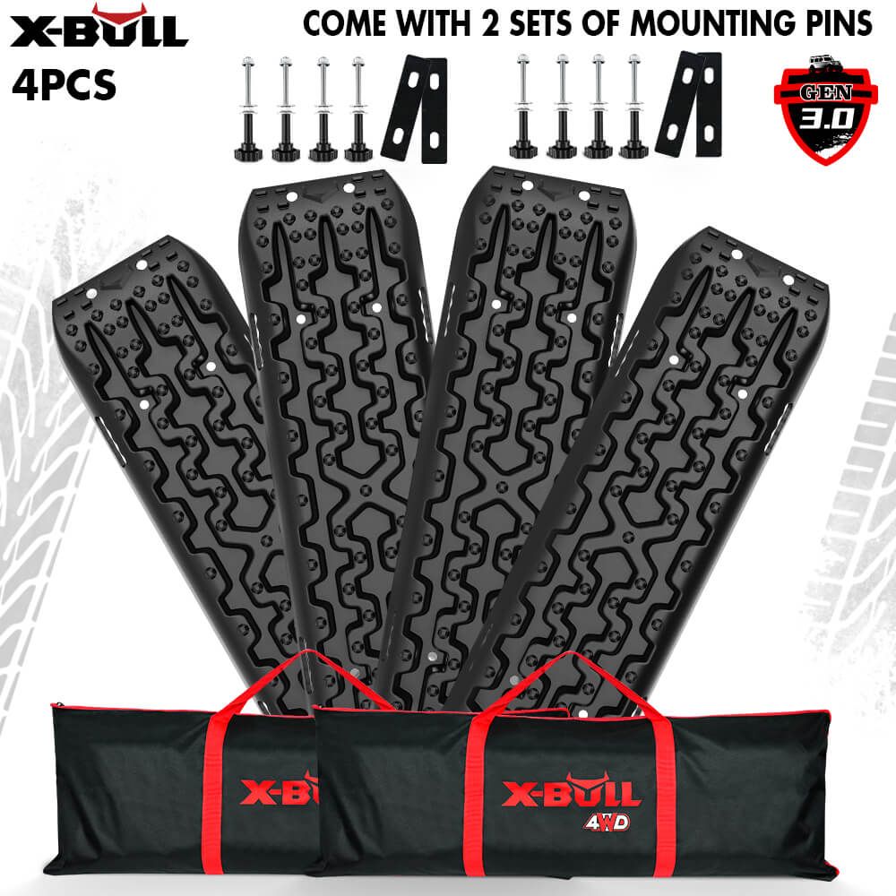 Recovery Tracks Boards 10T 2 Pairs Sand Mud Snow Mounting Bolts Pins Black