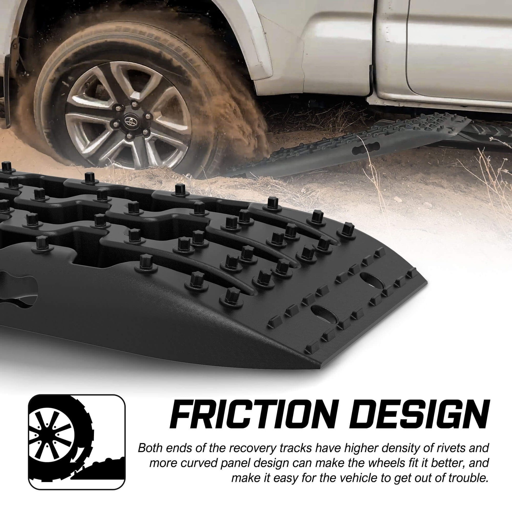 Recovery tracks boards with pairs sand mud snow mounting