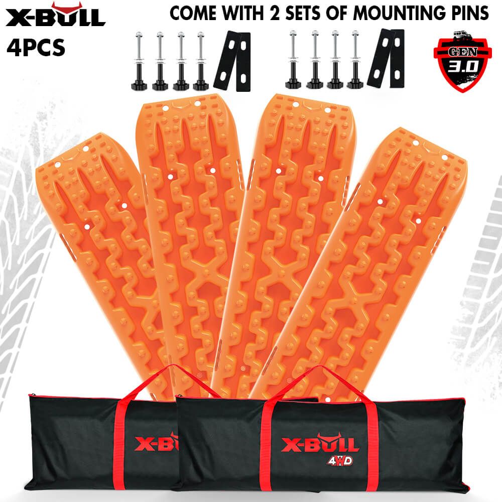 Recovery Tracks Boards 10T 2 Pairs Sand Mud Snow Mounting Bolts Pins Orange