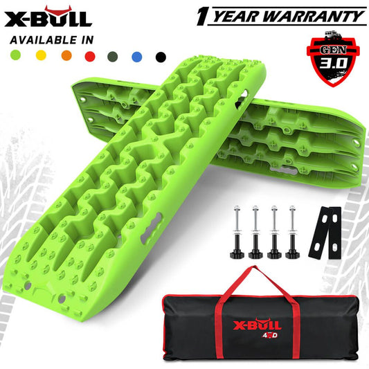 Recovery Tracks 2PCS Snow Mud 4WD with 4PC Mounting Bolts - Green