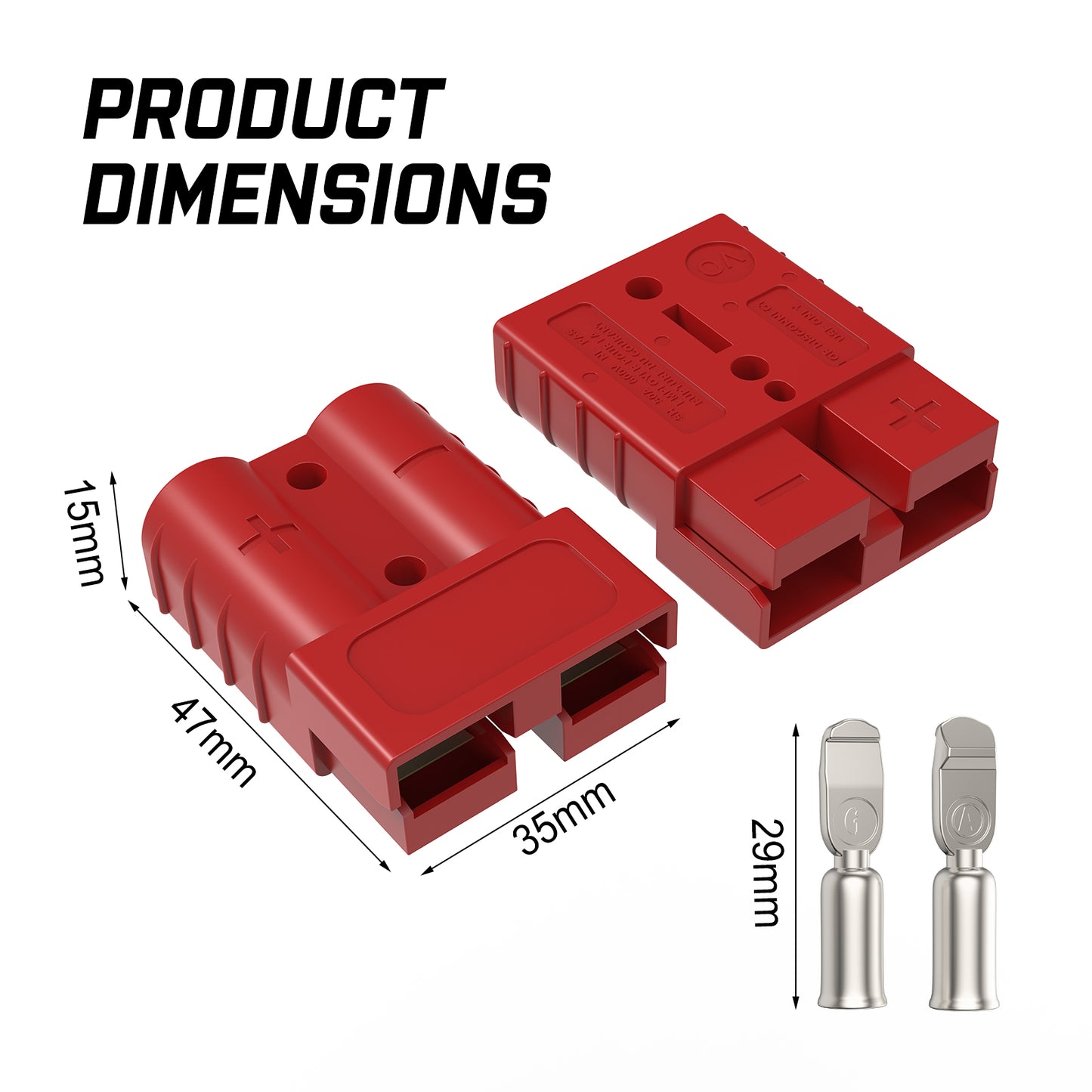 10 x 50A Anderson Style Plug Copper Connectors Terminals Pack Caravan Trailer Solar