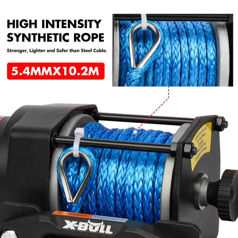 12V Electric Winch 3000LB ATV Winch Boat Trailer Winch Synthetic Rope