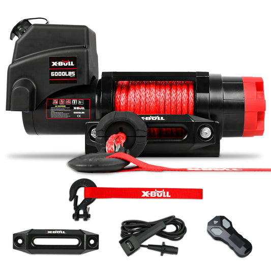 X-BULL Electric Winch 6000LBS 12V BOAT Synthetic Rope Wireless Remote 4WD ATV UTV