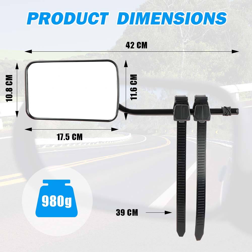 Towing Mirrors Universal Multi Fit Clamp On 4X4 Caravan Trailer A Pair