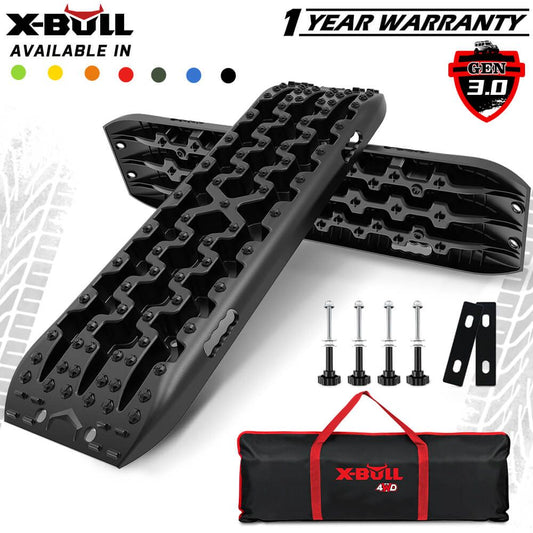 Recovery Tracks Sand Tracks Kit, Carry Bag, Mounting Pin, Sand/Snow/Mud, 10T 4WD, Black, Gen3.0