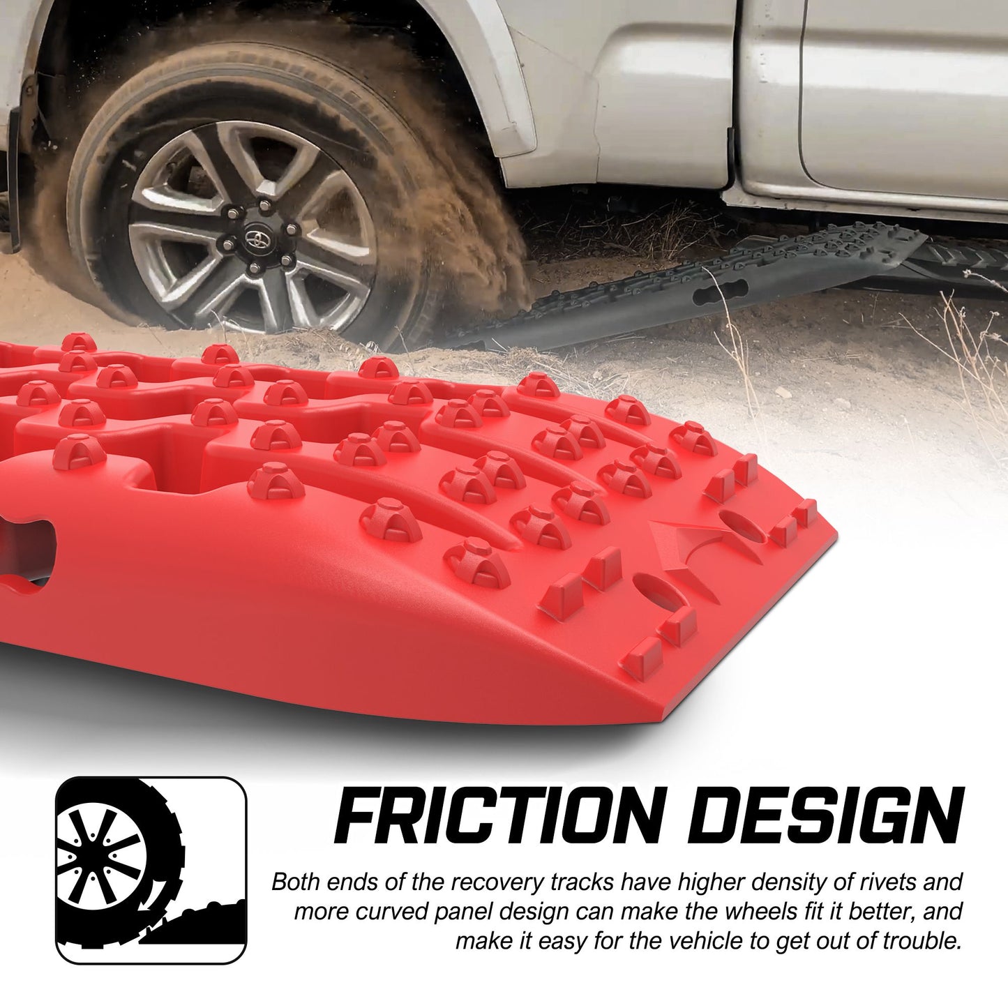Recovery Tracks Sand Tracks KIT Carry Bag Mounting Pin Sand/Snow/Mud 10T 4WD - Red Gen 3.0