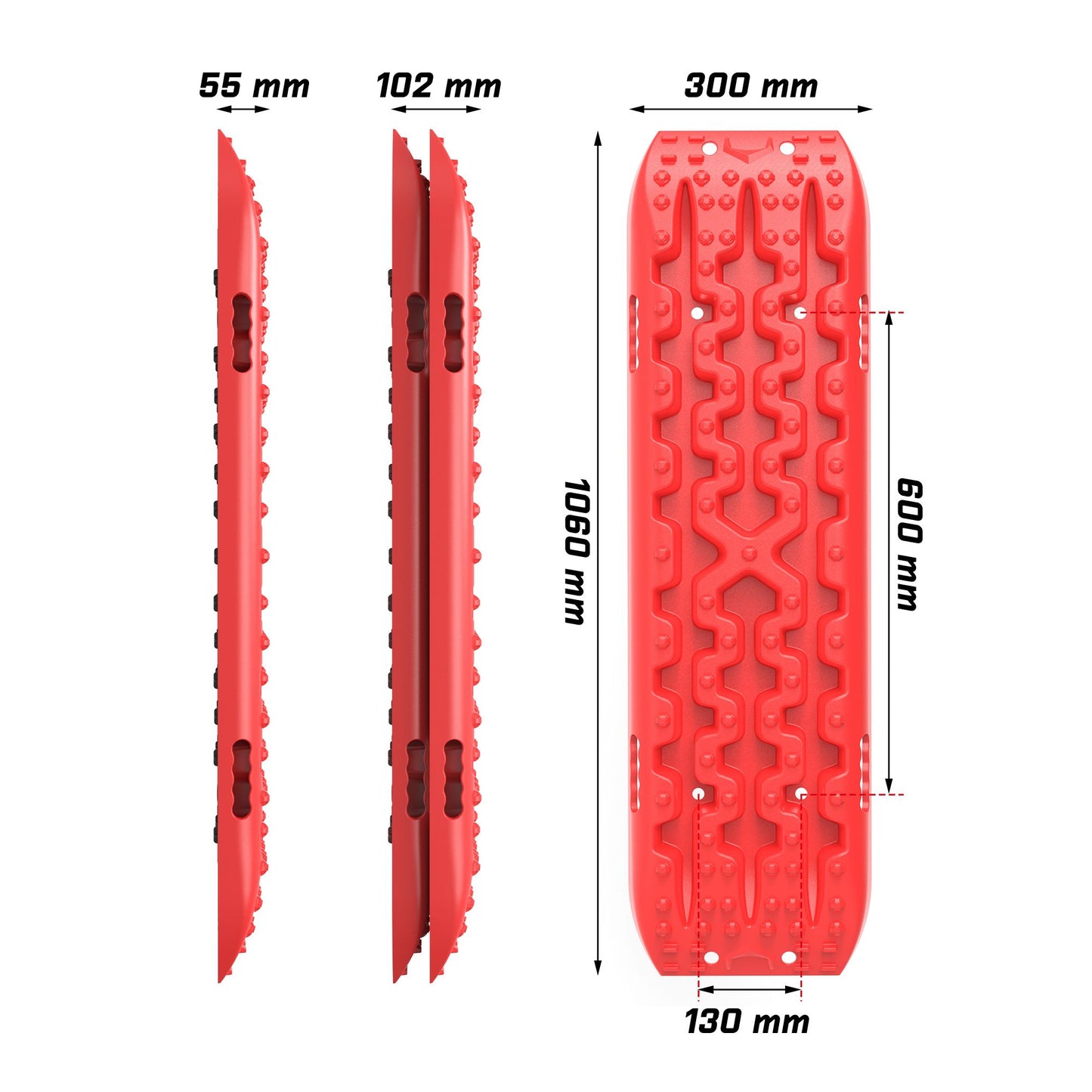 Recovery Tracks Sand Tracks KIT Carry Bag Mounting Pin Sand/Snow/Mud 10T 4WD - Red Gen 3.0