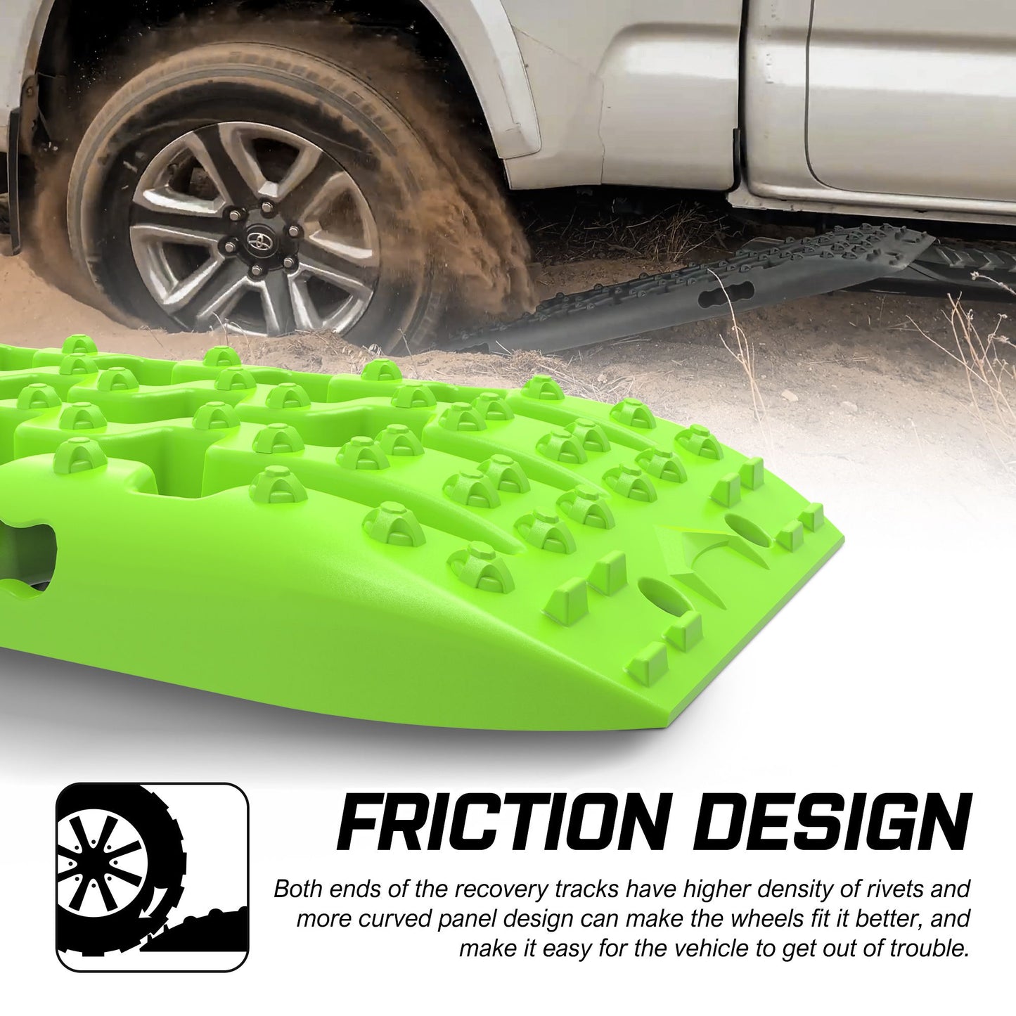 Recovery Tracks Sand Tracks KIT Carry Bag Mounting Pin Sand/Snow/Mud 10T 4WD - Green Gen 3.0
