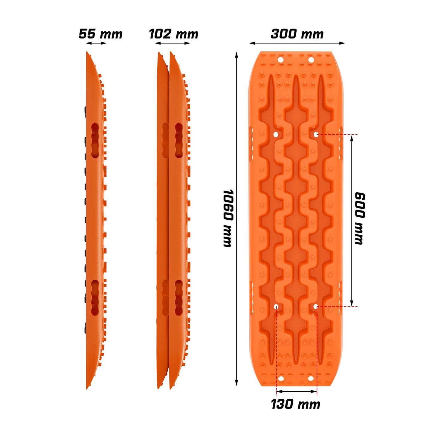 Recovery Tracks Sand Tracks KIT Carry Bag Mounting Pin Sand/Snow/Mud 10T 4WD - Orange Gen 3.0