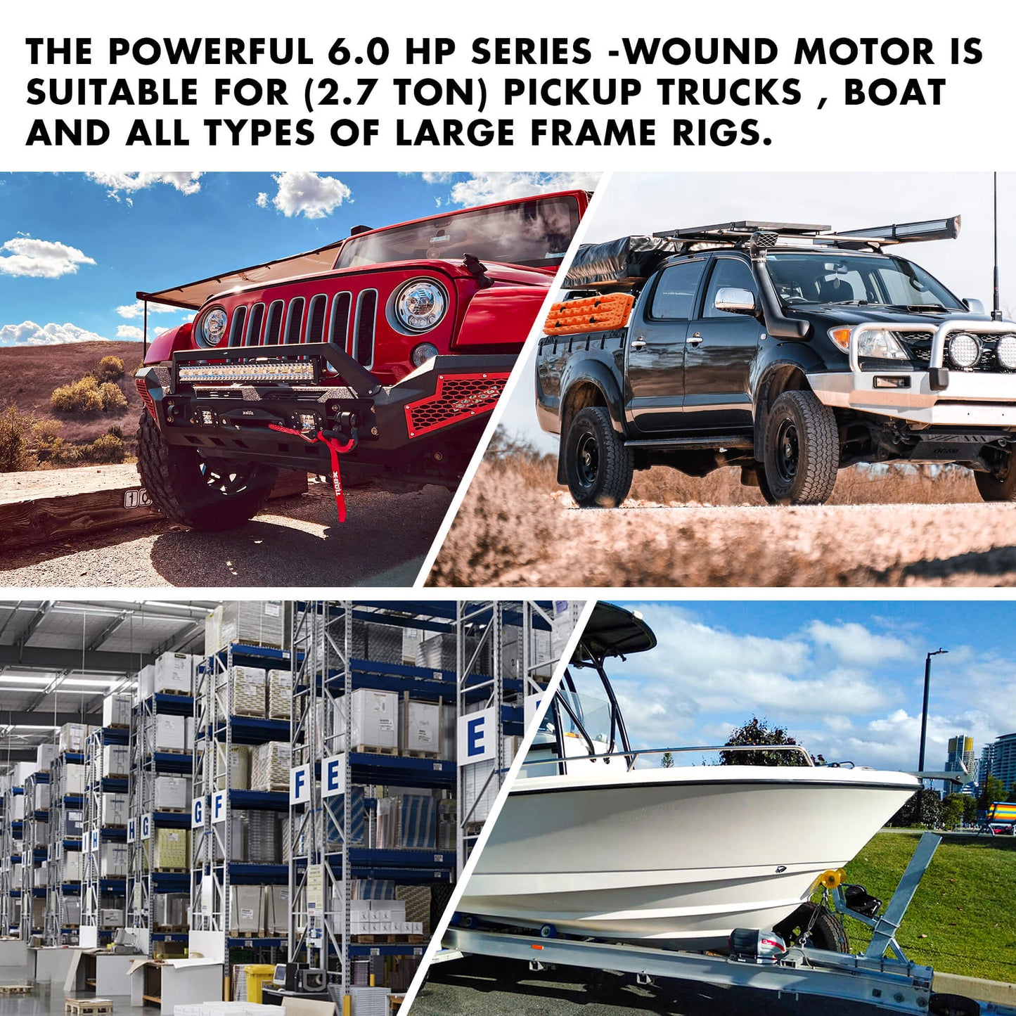 4x4 Electric Winch 12V 12000LBS synthetic rope 4WD Car with winch mounting plate