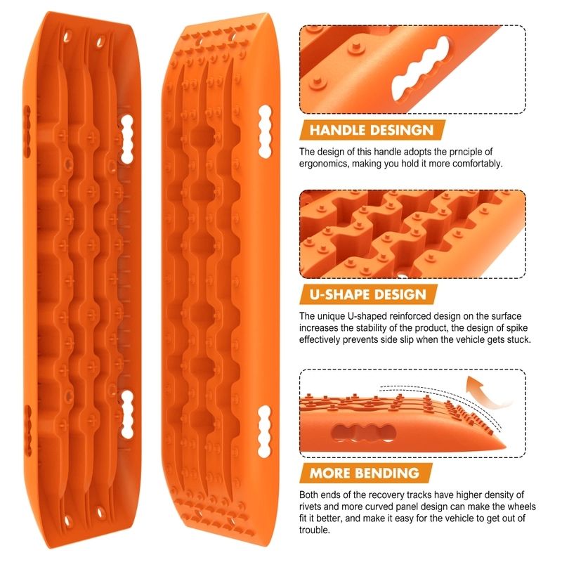 Winch Recovery Kit Recovery Tracks / Snatch Strap Off Road 4WD - Orange