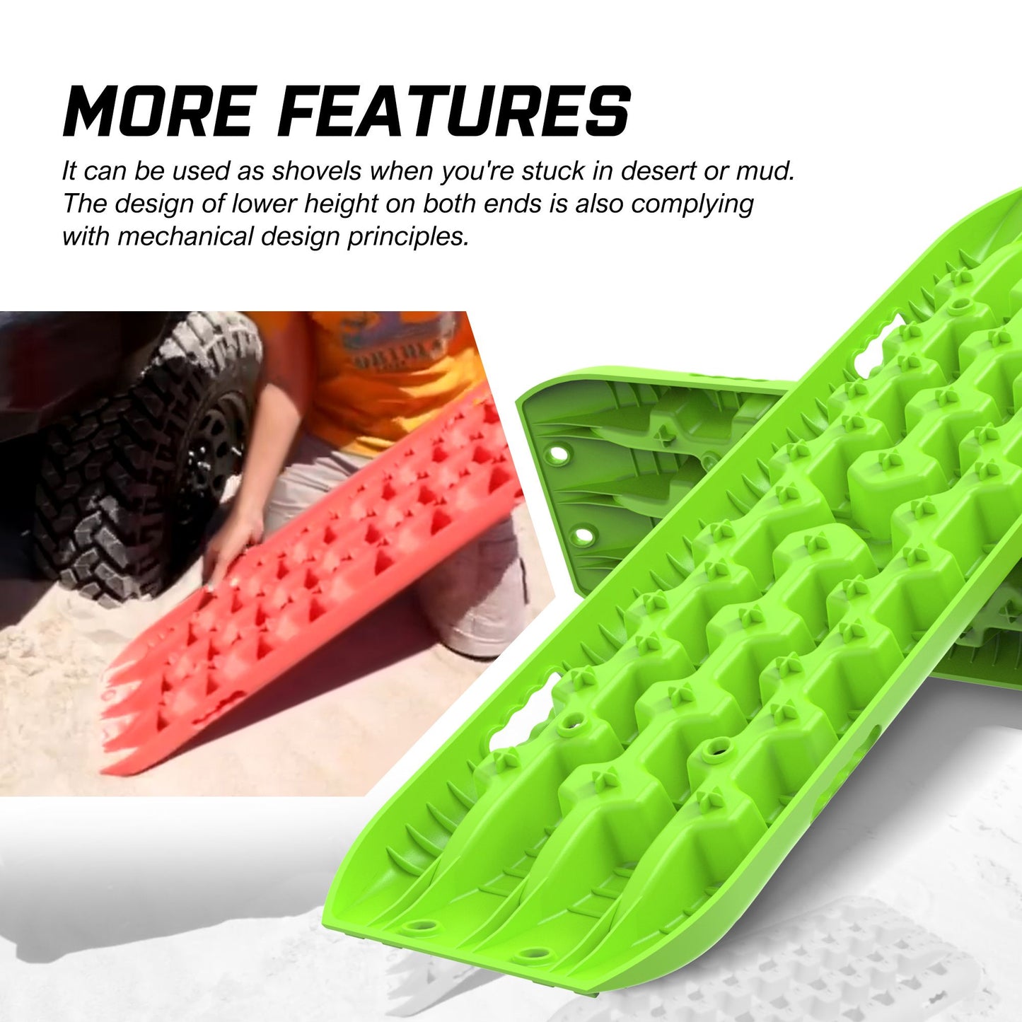 Recovery Tracks Sand Tracks 2PCS Sand/Snow/Mud 10T 4WD Gen 3.0 - Green