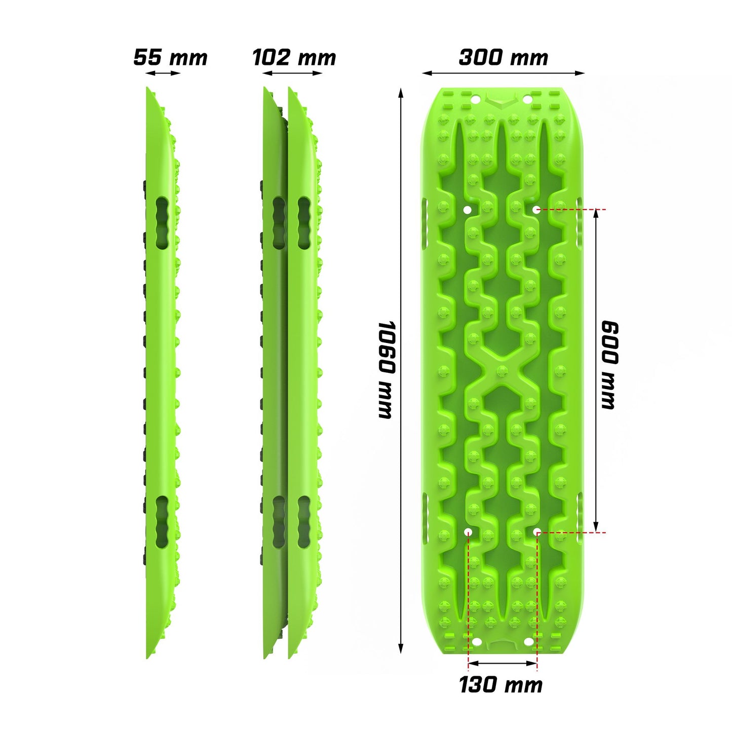 Recovery Tracks Sand Tracks 2PCS Sand/Snow/Mud 10T 4WD Gen 3.0 - Green