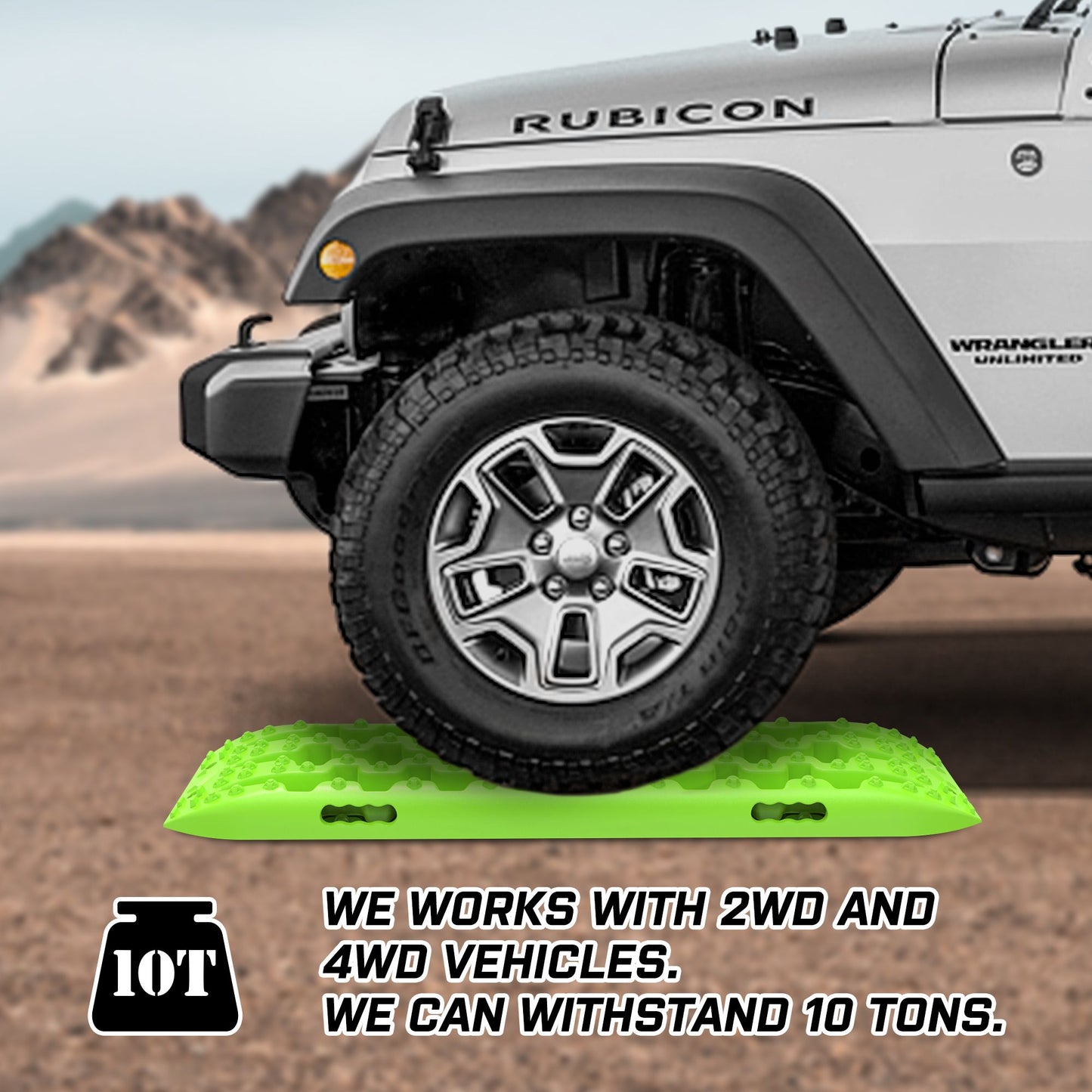 Recovery Tracks Sand Tracks 2PCS Sand/Snow/Mud 10T 4WD Gen 3.0 - Green