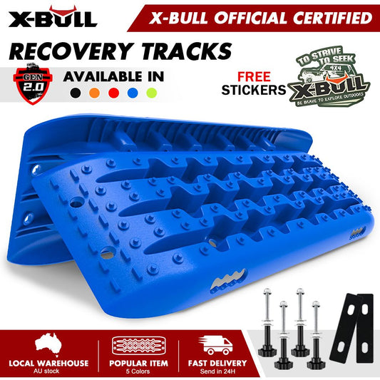 Recovery Tracks Sand Trucks Offroad with 4PCS Mounting Pins 4WD Gen 2.0 - Blue