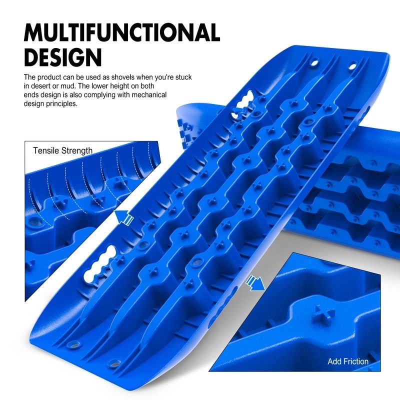 Recovery Tracks Sand Trucks Offroad with 4PCS Mounting Pins 4WD Gen 2.0 - Blue