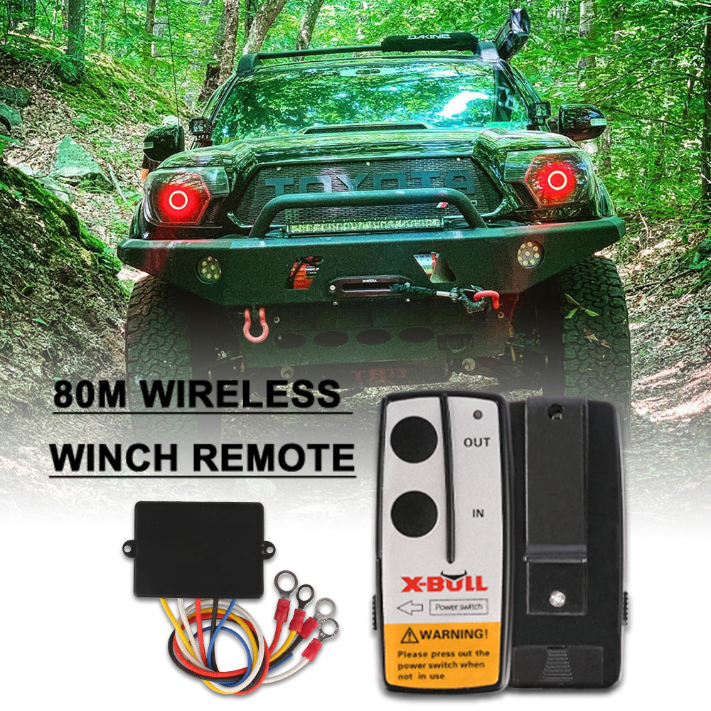 Winch Solenoid Relay 12V 500A Winch Controller Twin Wireless Remote 4T Block Pulley