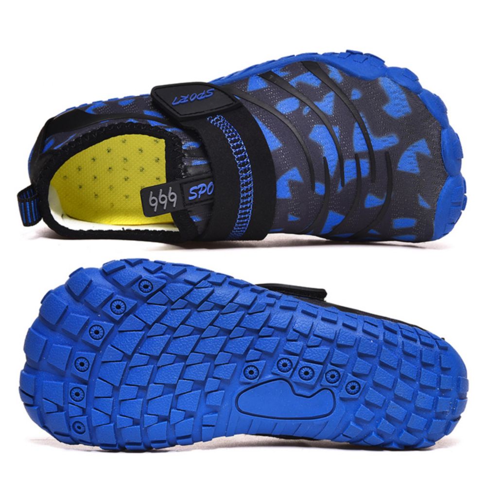 Kids' Water Shoes Barefoot Quick Dry Aqua Sports Boys Girls (Pattern Printed) - Blue Size BigKid US4 = EU36