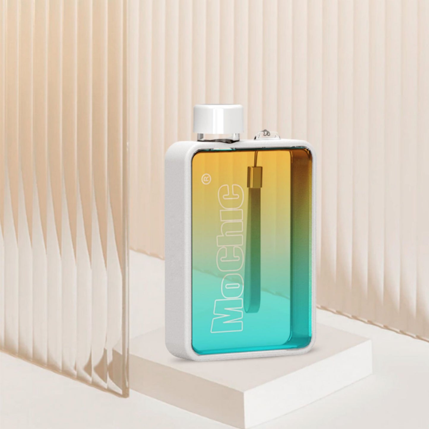 Water Bottle A5 Flat for Warm Drinks - White