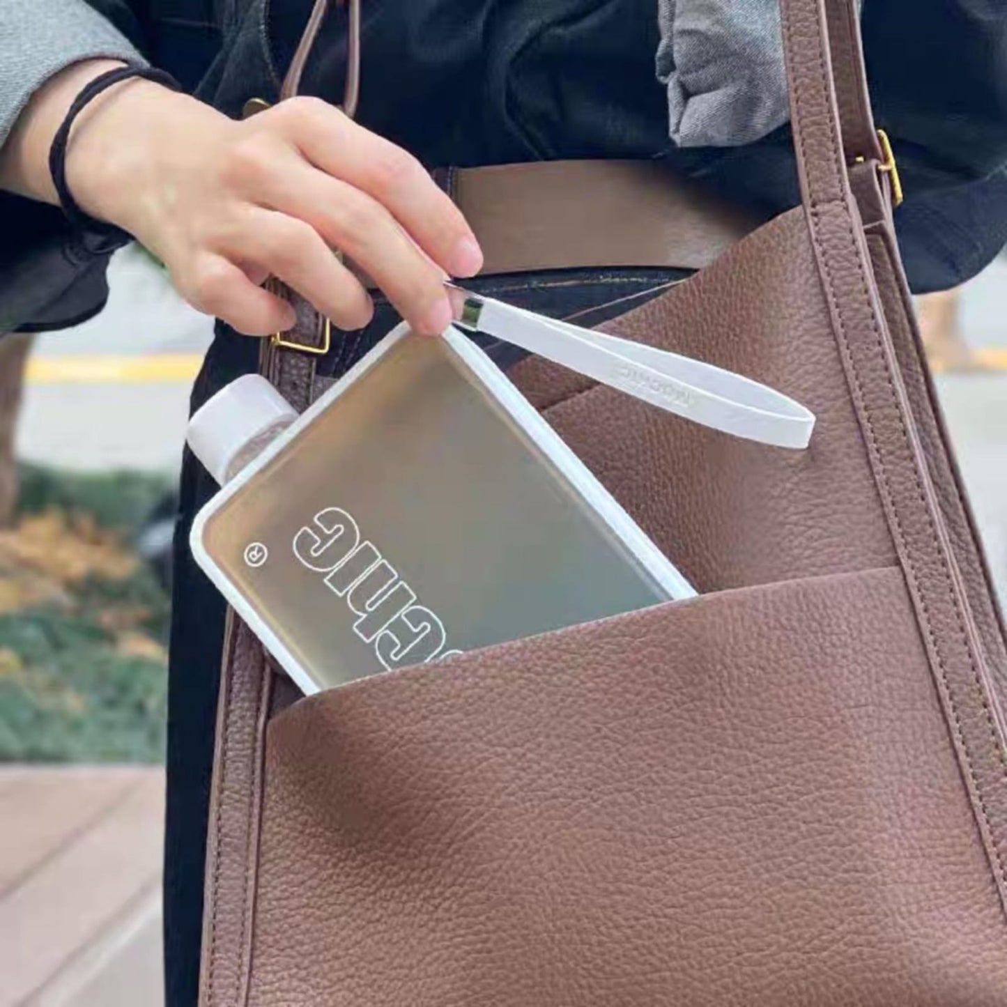 Water Bottle A5 Flat for Warm Drinks - White