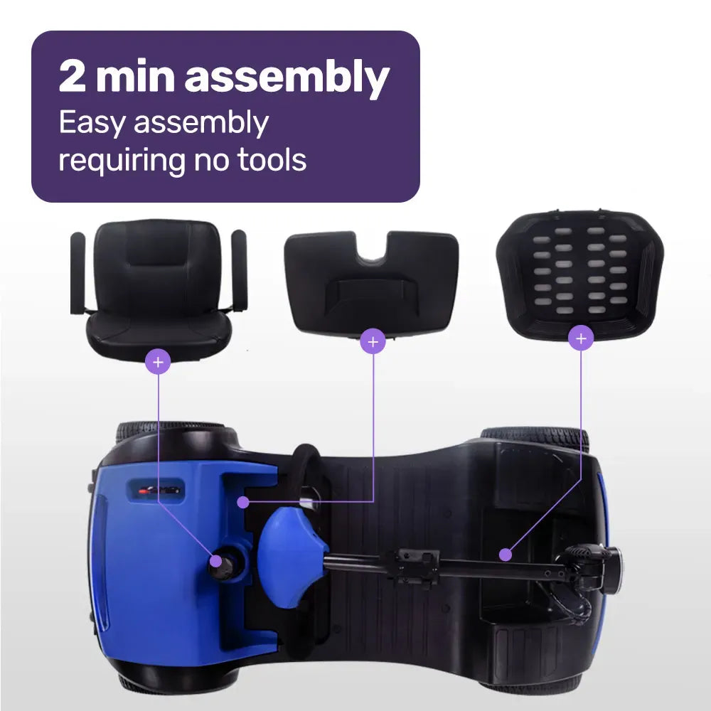 Mobility Scooter Motorized 4 Wheel Power Portable Folding - EQUIPMED