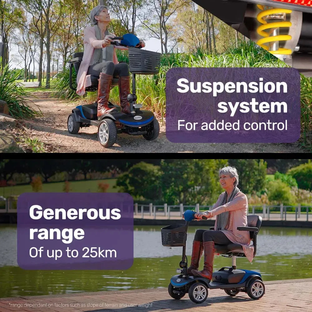 Mobility Scooter Motorized 4 Wheel Power Portable Folding - EQUIPMED
