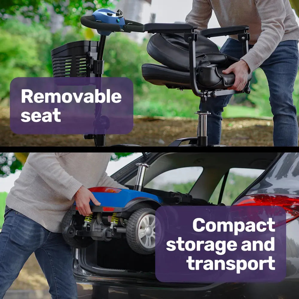 Mobility Scooter Motorized 4 Wheel Power Portable Folding - EQUIPMED