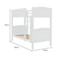 Kingston Slumber Single Bunk Bed Frame Solid Pine Wood Timber, Modular Design, White