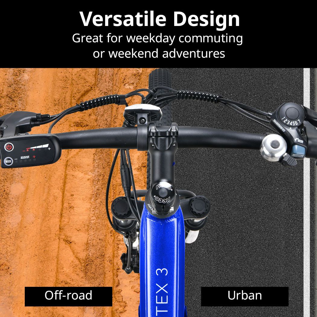 VALK Vortex 3 Electric Bike, Medium Frame Mountain ebike, Blue