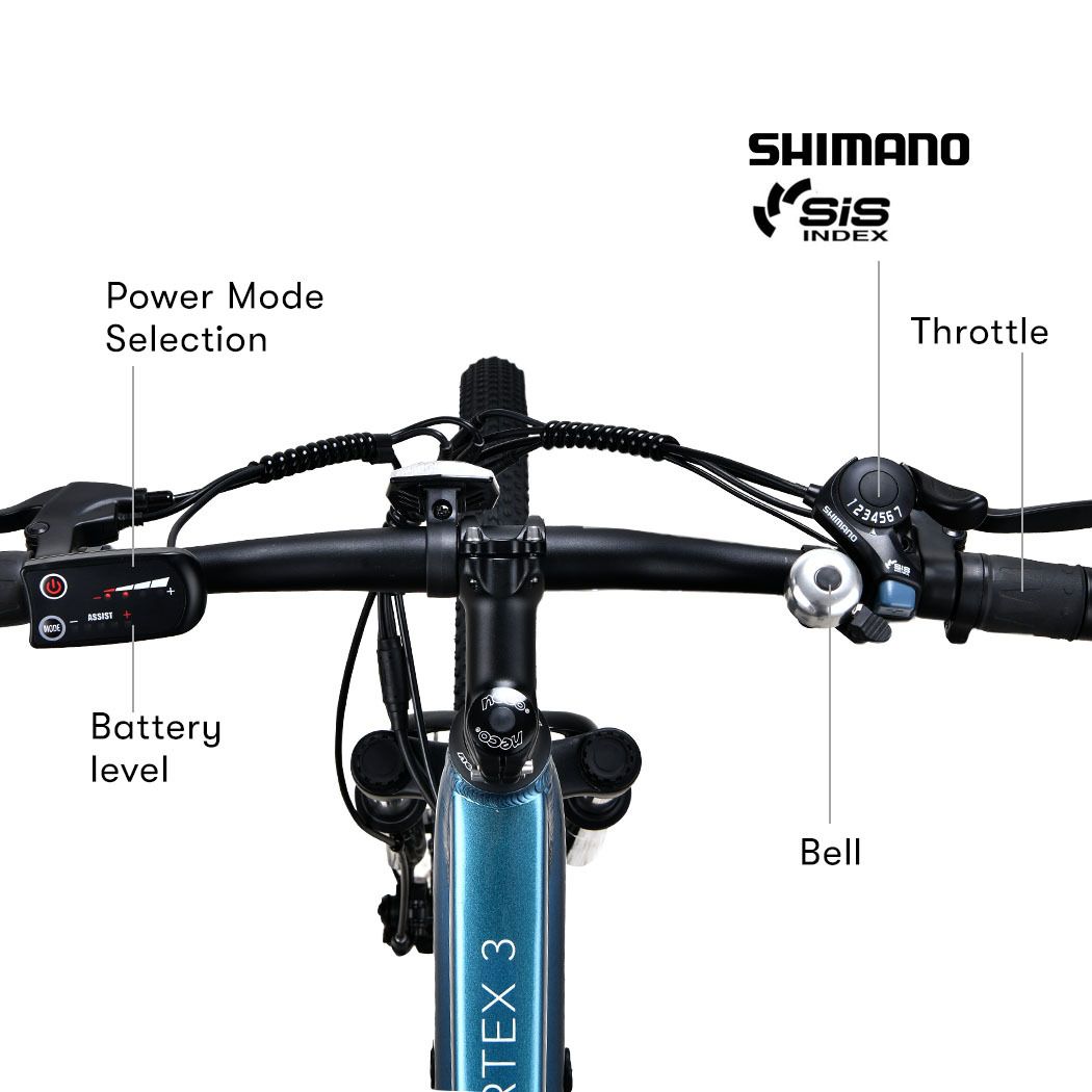 VALK Vortex 3 Electric Bike, Medium Frame Mountain ebike, Metallic Teal