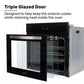 EUROCHEF 60cm 10 Function Built-In Electric Wall Oven, 80L Air Fryer Water Clean Fan Forced Pizza Grill Defrost 250C Black Triple-Glazed