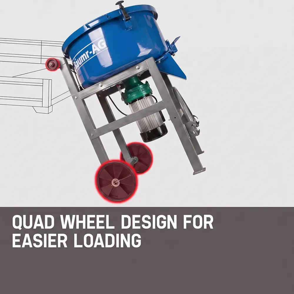 Baumr-AG 100L Portable Cement Concrete Mixer 1500W Electric Construction Sand Gravel Mortar
