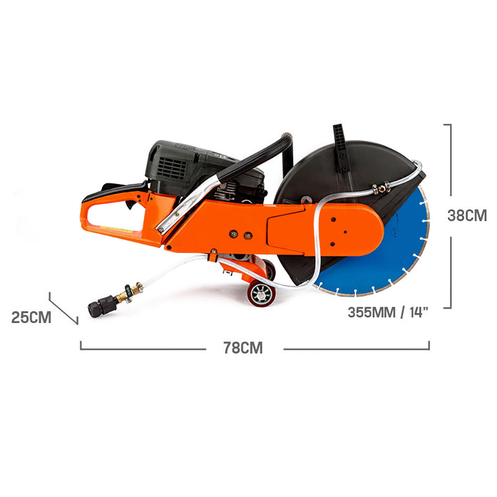 Concrete Cut Off Demolition Saw 75cc Wet Demo Road Cutter Brick BAUMR-AG