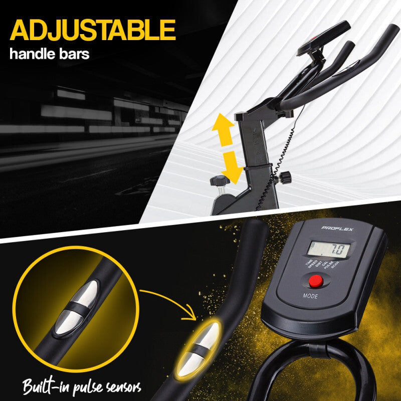 Commercial Bike Flywheel Exercise Fitness Home Gym - Yellow PROFLEX